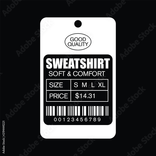 Sweatshirt Clothing Label Typography Card Design