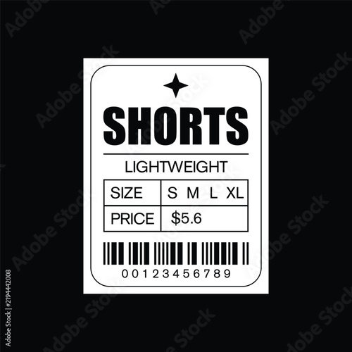 Shorts Lightweight Clothing Typography Label Design