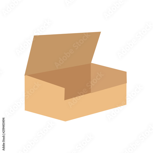 Flat design of cardboard box vector. Open cardboard vector. Shipping cardboard box illustration. Package cardboard illustration