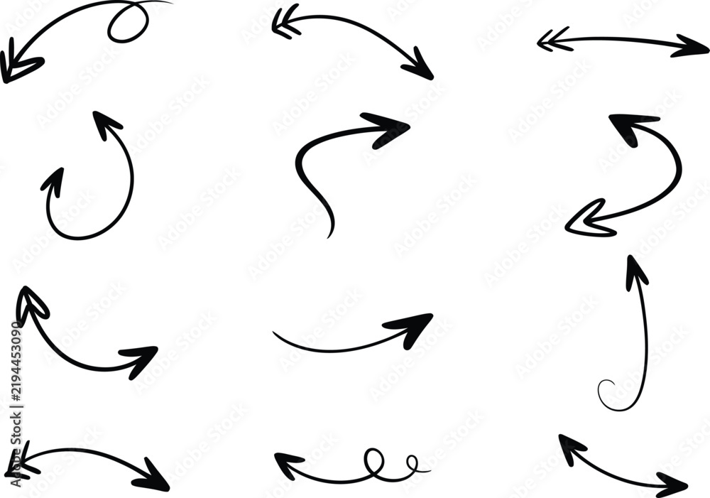 Fototapeta premium Set of hand drawn arrows