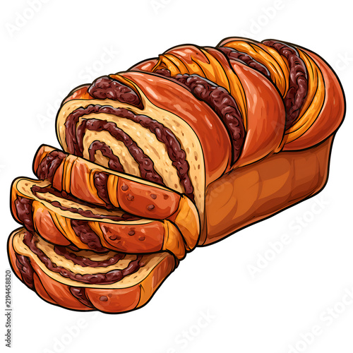 Delicious Chocolate Swirl Bread Loaf Sliced And Ready To Eat