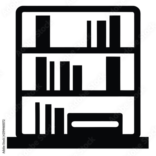 Bookshelf with books for education and home library storage and display.
