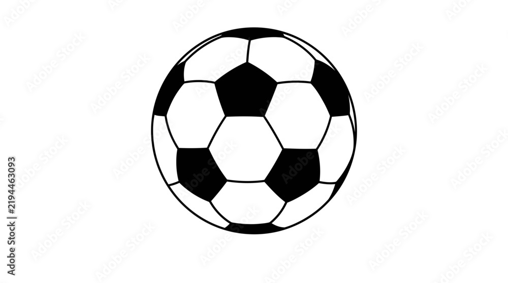 Fototapeta premium A classic black and white soccer ball isolated on a white background.