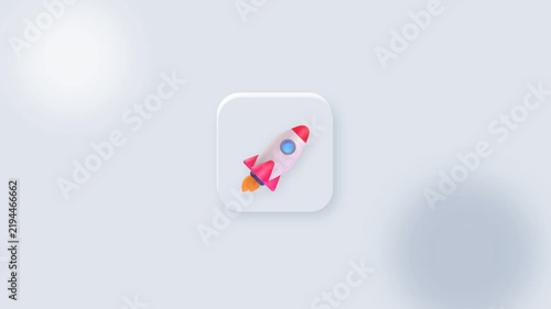 3D Rocket Launch Startup Animation