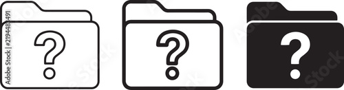 Question Mark Folder Icons, Unknown Document Symbol, Information Inquiry Graphics