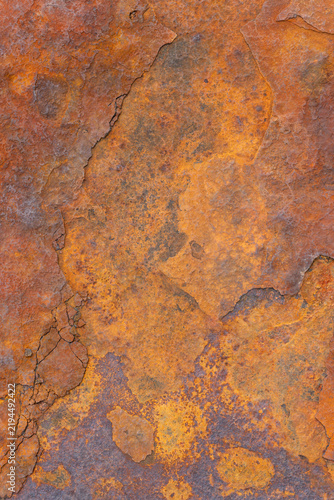 Obraz na plátně Rusting metal surface presenting natural oxidation and corrosion texture