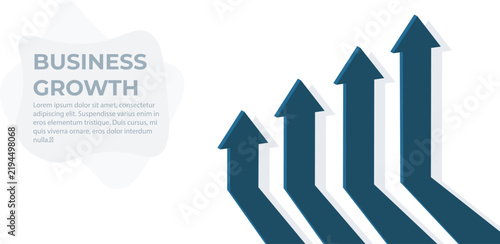 Business growth concept with upward arrows