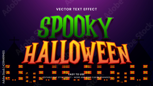 Obraz na płótnie spooky halloween editable text effect 3d vector