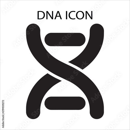 Modern DNA double helix icon biology research and genetic science symbol isolated on white vector