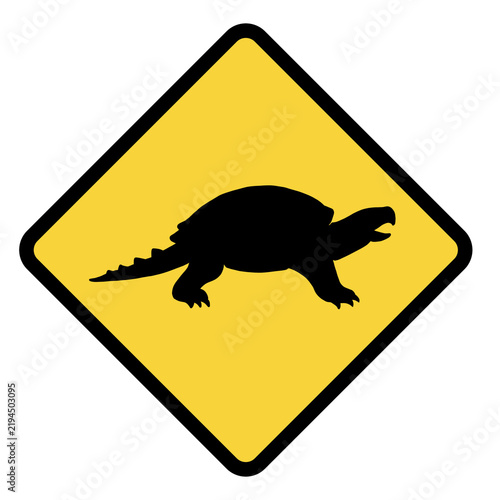Snapping Turtle Warning Sign Icon