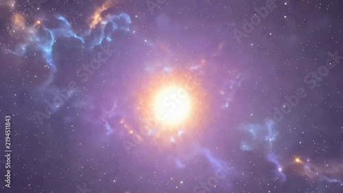 Nebula swirling with cosmic dust and distant stars in deep space during a celestial event