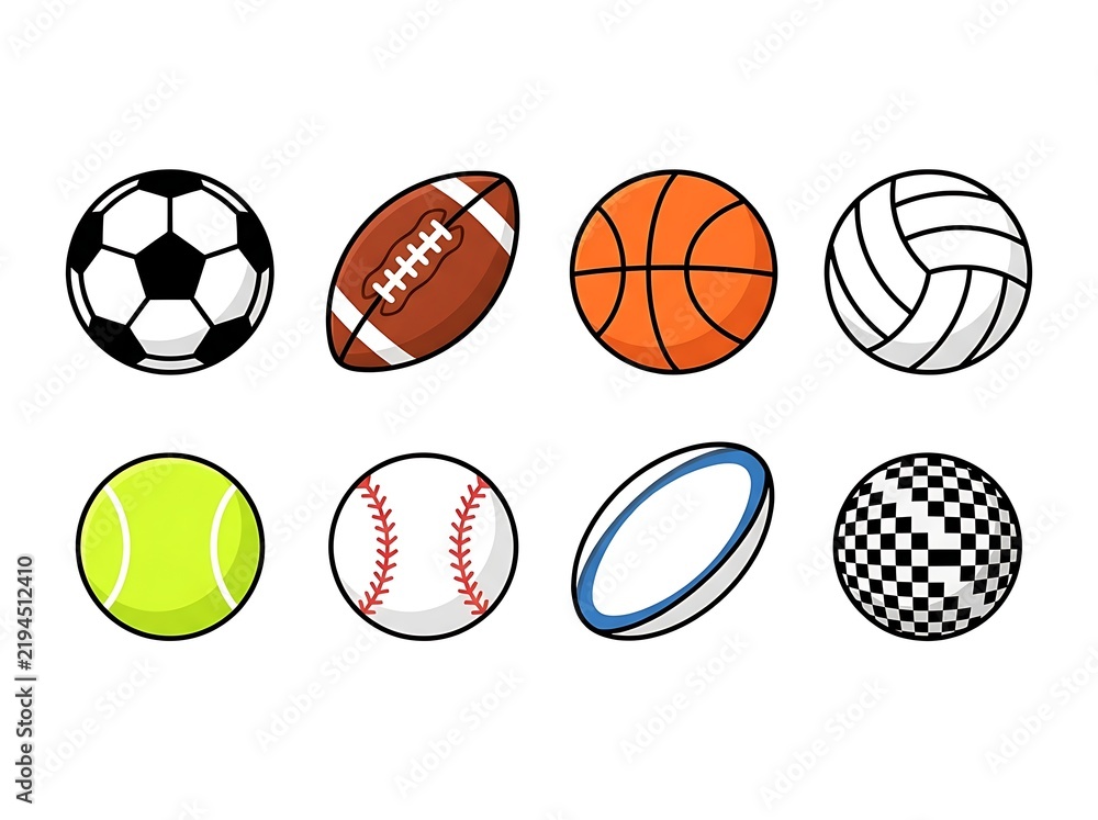 Fototapeta premium Collection of diverse sports balls