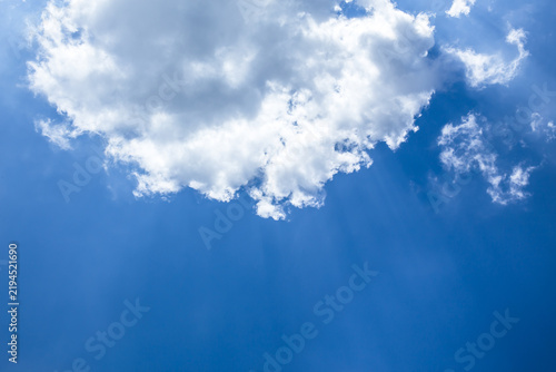 Abstract Natural bright sunlight sky background with light effect, Lens flare realistic illustration. Solar flash with golden rays during sunrise or sunset for backdrop design.