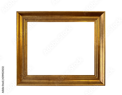 Antique gilded picture frame isolated on white background with clipping path