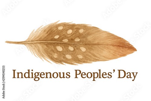 Indigenous Peoples Day feather illustration with transparent background