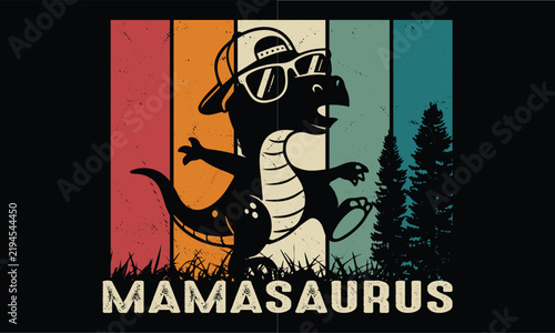 Mama Dinosaur t shirt design