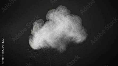 Plakat White powder cloud exploding against a black background