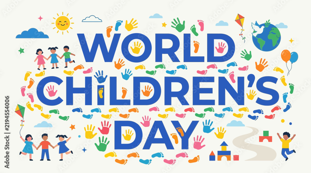 Fototapeta premium A cheerful flat design illustration showcasing the typography 