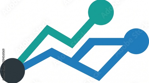 Abstract line graph with colorful nodes and connections