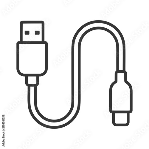 充電ケーブルのラインアイコン
