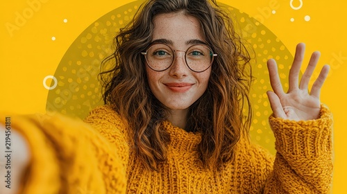 Young woman with freckles looking directly at camera, cozy home interior, natural light portrait, youthful beauty.