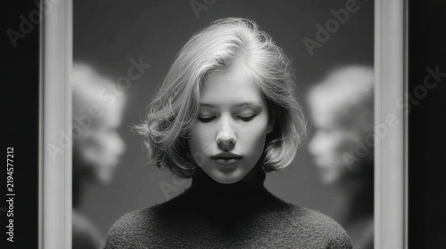 Self reflection concept representing introspection, emotional awareness and understanding personal feelings.