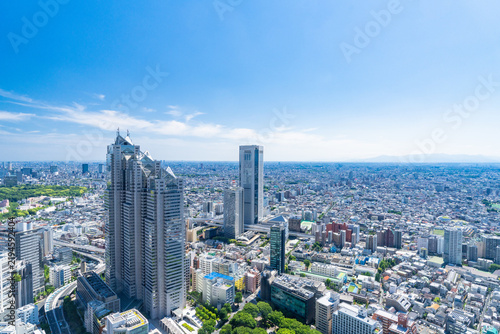 Plakat 高層ビル群を望む東京・新宿副都心の都市風景 
