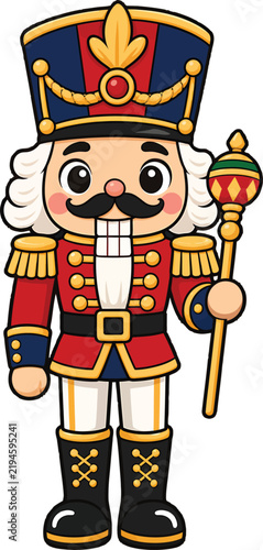 Nutcracker Soldier Character Clipart for Christmas Cards, Holiday Posters, Kids Crafts and Festive Decorations