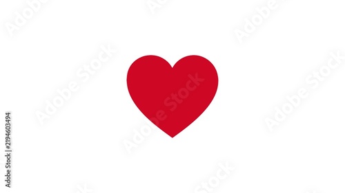 Heart shape isolated on white background, video.