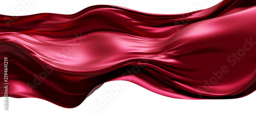 Luxury red wine fabric flowing isolated on transparent background 3D render