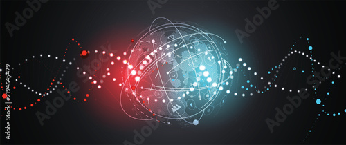 DNA strands, modern dna design, neural pathways, molecular strands, network technology
