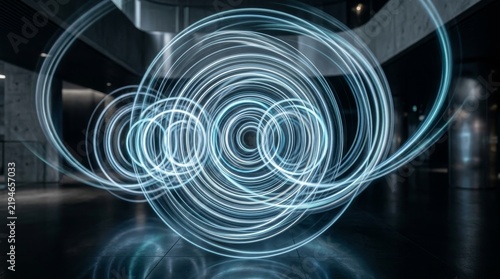 Abstract Light Patterns in Modern Indoor Space.