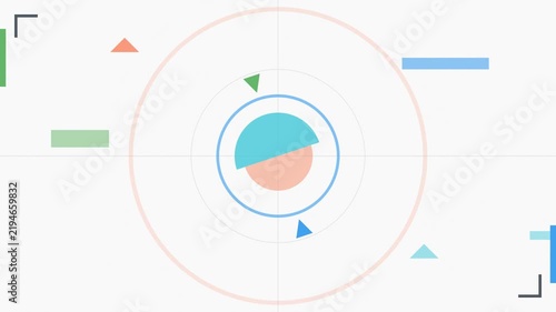 Dynamic geometric pie chart animation with colorful segments
