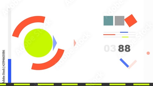 Minimal UI HUD elements rotating circular interface elements
