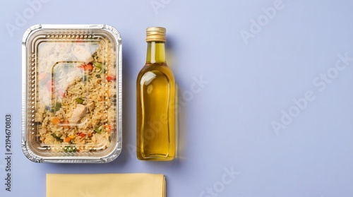 Creative flat lay arrangement of food or objects wonderfully rendered