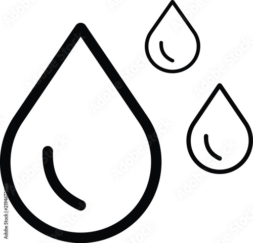 Set of Water Drops Vector Illustrations 
