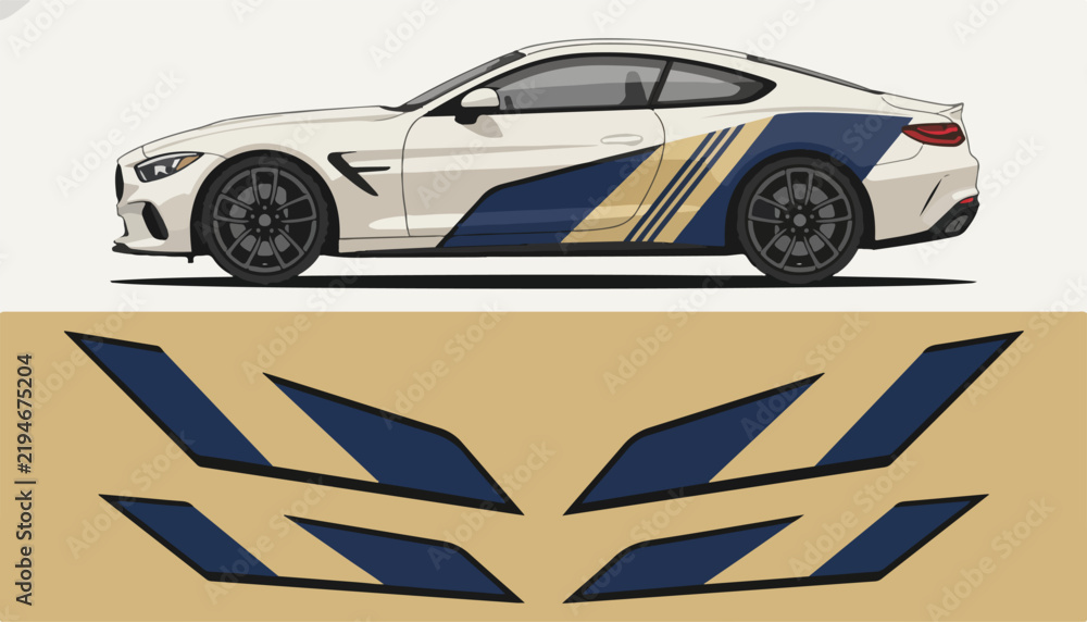 Fototapeta premium Stylish Racing Car Side View