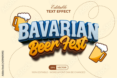 Editable Oktoberfest Text Effect Beer Festival 3D Style