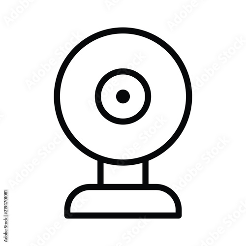 Minimalist Line Art of a Webcam Icon for Digital Communication Concepts