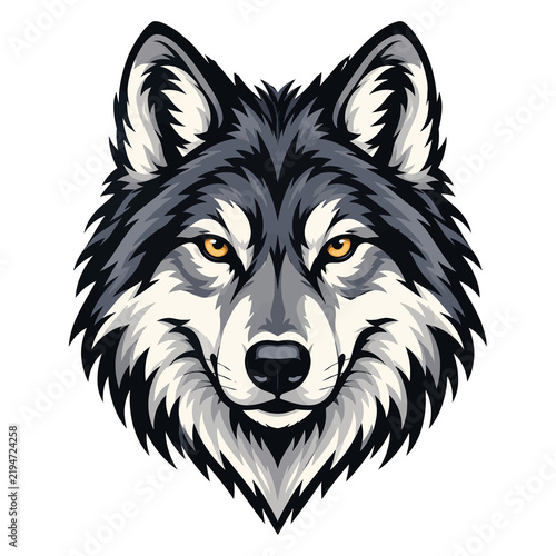 Majestic Wolf Head Vector Portrait Illustration Design