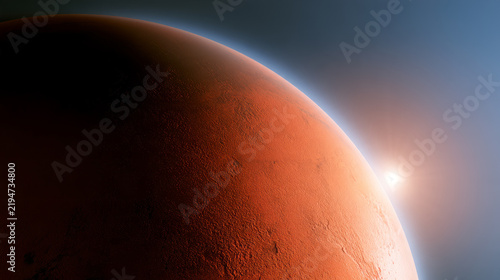 Concept illustration of planetary motion in space, Space Science Popularization Illustrations
