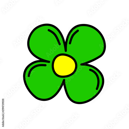 Hand Drawn Charming Green Flower Illustration - a Clean Minimal Nature Aesthetic