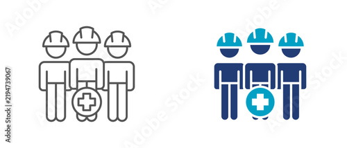 frontline worker icon set, essential employee symbol for workforce, public service, workplace support, and labor. editable vector illustration