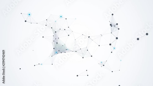 Abstract Digital Network Background with Glowing Nodes and Connecting Lines for AI, Big Data and Cloud Computing