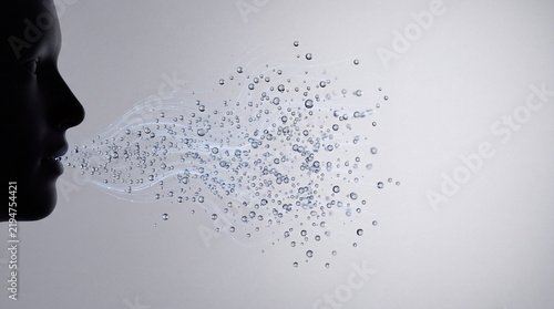 Human Profile Exhaling Respiratory Droplets Aerosol Transmission
