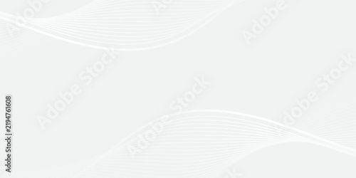 Abstract white and grey background with smooth wavy dynamic lines, minimalist subtle elegant curve line vector design