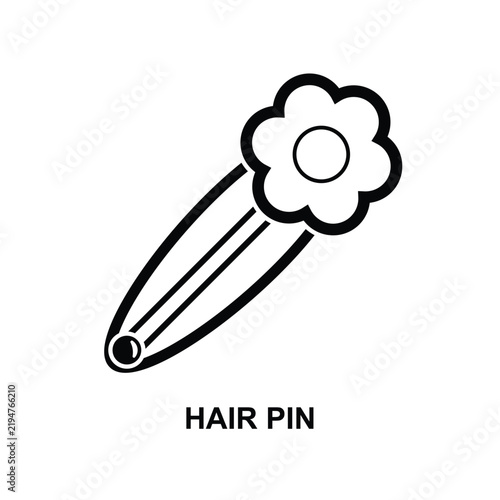 Hair pin icon isolated on background vector illustration.