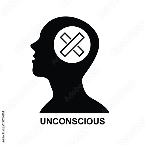 Unconscious icon isolated on background vector illustration.