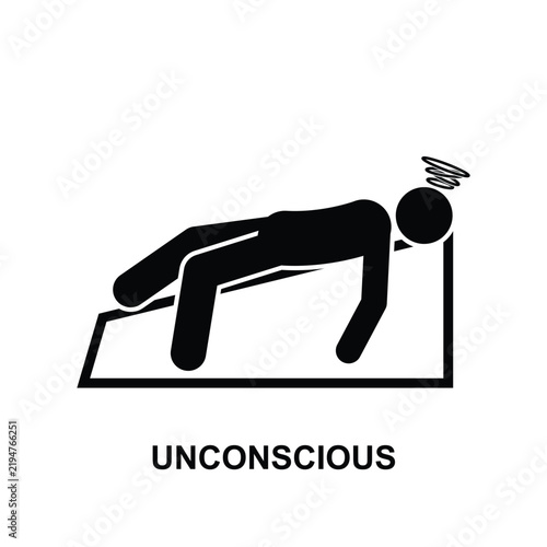 Unconscious icon isolated on background vector illustration.