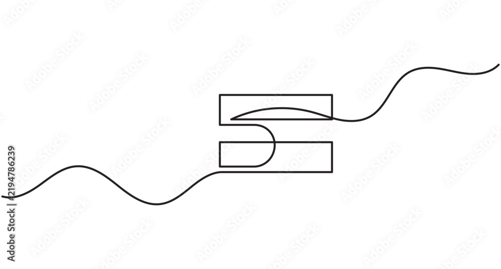 Obraz premium Equals sign continuous line drawing, single stroke mathematical symbol, sleek outline art, editable stroke.